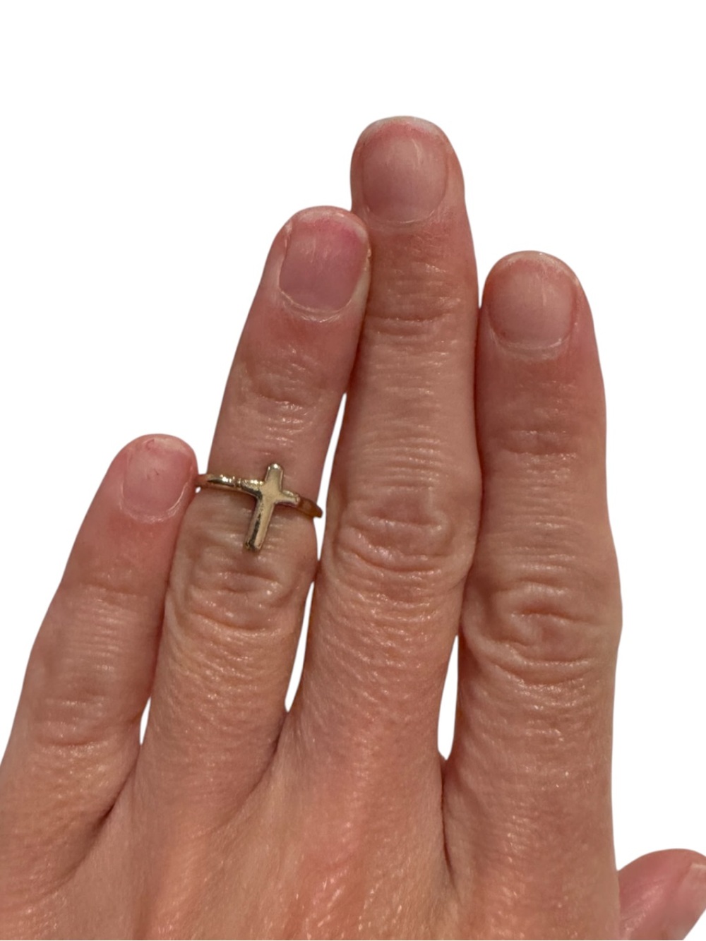 Gold Cross Midi Ring